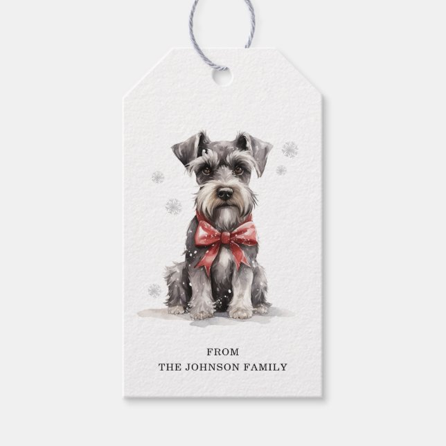 Schnauzer Geschenktags Geschenkanhänger (Vorderseite)