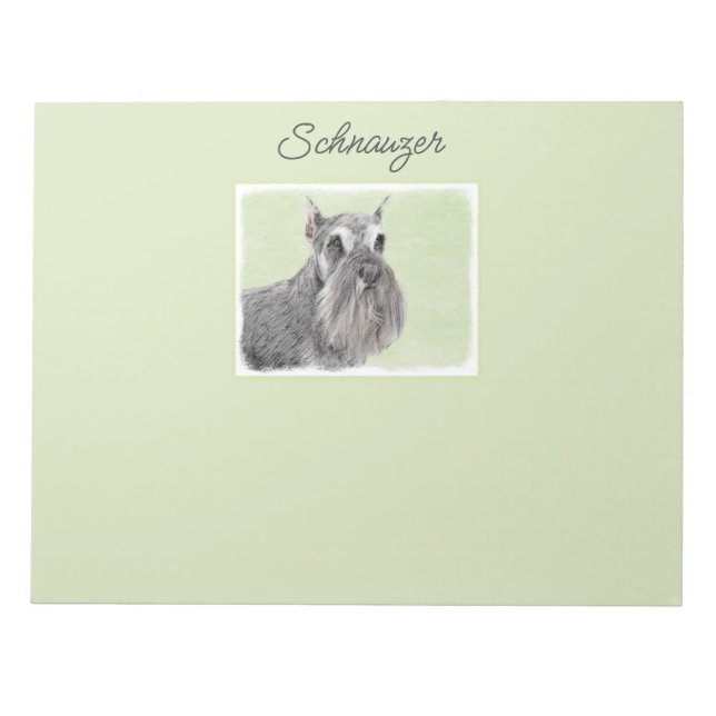 Schnauzer (Gigant, Standard) Malerei - Hundekunst  Notizblock (Vorderseite)
