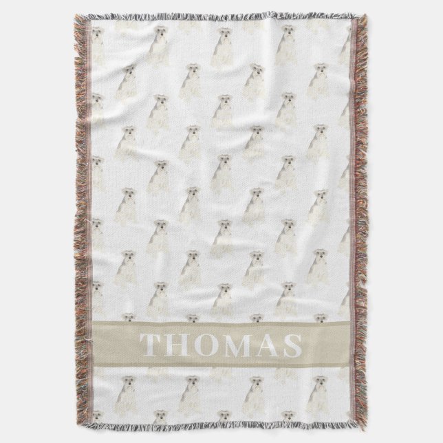 Schnauzer (grau & weiß) decke (Vorderseite Vertikal)