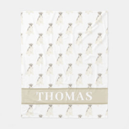 Schnauzer (grau & weiß) fleecedecke