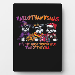 Schnauzer Halloween Erntedank Weihnachtsklassiker Fotoplatte