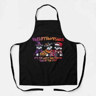Schnauzer Halloween Erntedank Weihnachtsklassiker Schürze