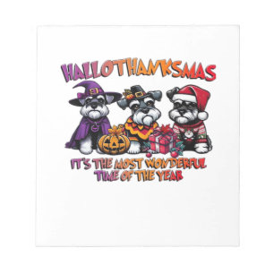 Schnauzer Halloween Erntedankfest Weihnachten Klas Notizblock