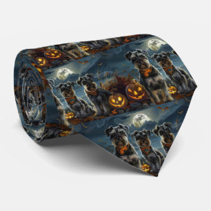 Schnauzer Halloween Gruselig  Krawatte