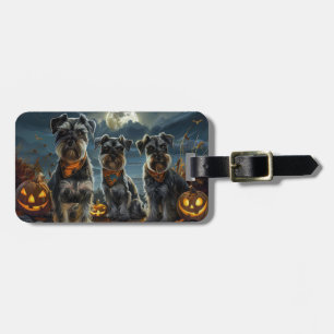 Schnauzer Halloween Spooky Gepäckanhänger