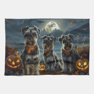 Schnauzer Halloween Spooky Geschirrtuch