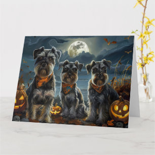 Schnauzer Halloween Spooky Karte