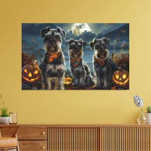 Schnauzer Halloween Spooky Leinwanddruck