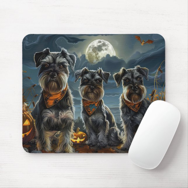 Schnauzer Halloween Spooky Mousepad (Mit Mouse)