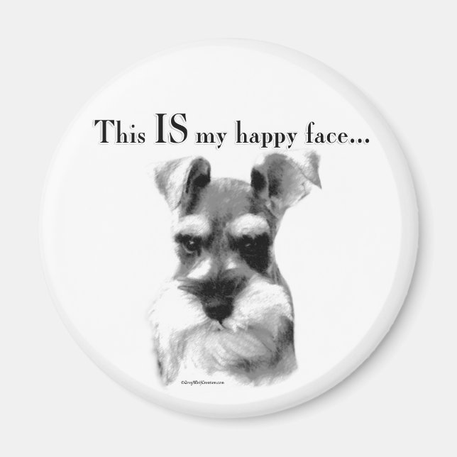 Schnauzer Happy Face Magnet (Vorne)