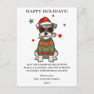 Schnauzer-Hässlicher-Schwester-Weihnachten-Hund-Zu Feiertagspostkarte