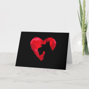 Schnauzer Heart Silhouette Valentinstag Hund Liebe Feiertagskarte