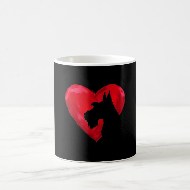 Schnauzer Heart Silhouette Valentinstag Hund Liebe Kaffeetasse (Mittel)