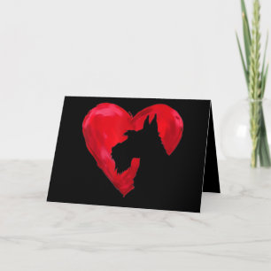 Schnauzer Heart Silhouette Valentinstag Hund Liebe Karte