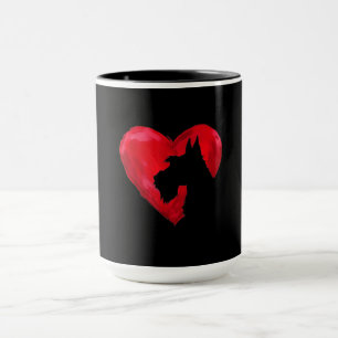 Schnauzer Heart Silhouette Valentinstag Hund Liebe Tasse