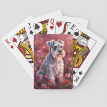 Schnauzer Herzförmige Wildblumen