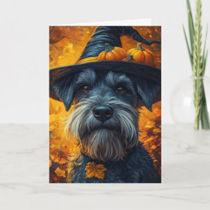Schnauzer Hexe Halloween Feiertagskarte