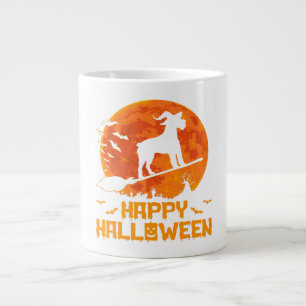 Schnauzer Hexenbroomstick Halloween-Geschenk Jumbo-Tasse