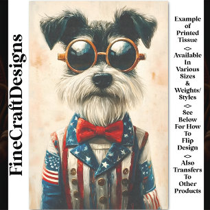 Schnauzer Hund, American Style Jacke CC9 Dekoupage Seidenpapier