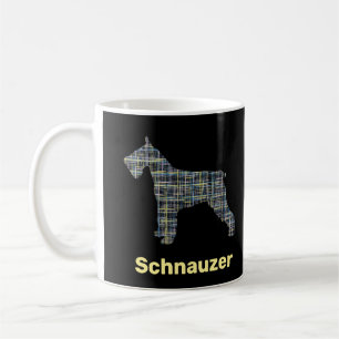 Schnauzer-Hund gelb & schwarze Gitterlinien Kaffee Kaffeetasse