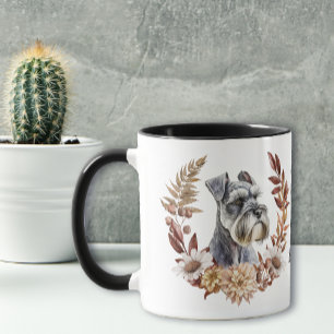Schnauzer Hund Herbstwreath Tasse