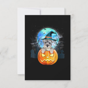 Schnauzer-Hund Hexenhut Halloween Pumpkin-Geschenk RSVP Karte