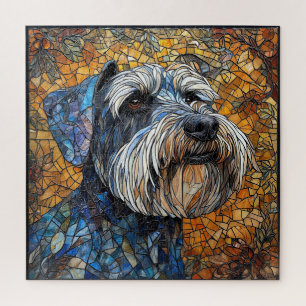 Schnauzer-Hund in atemberaubendem Detail dargestel Puzzle
