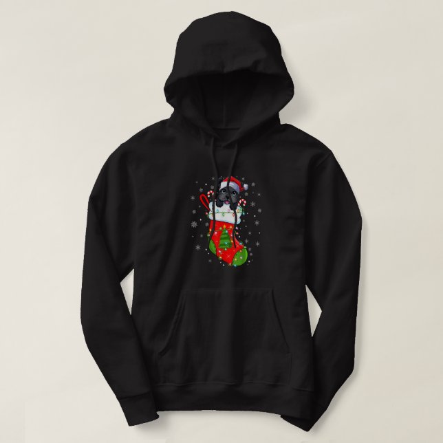 Schnauzer Hund in Weihnachtssocken Funny Santa Sch Hoodie (Design vorne)