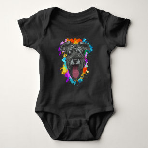 Schnauzer Hund Lover farbiger Welpe Baby Strampler