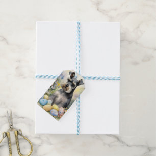 Schnauzer-Hund mit Ostereiern Feiertag Geschenkanhänger
