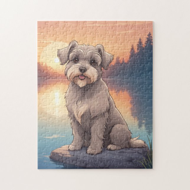 Schnauzer-Hund Puzzle (Vertikal)