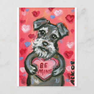 Schnauzer Hund Valentine Feiertagspostkarte