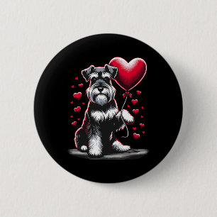 Schnauzer Hund Valentinstag Hundebesitzer Valentin Button