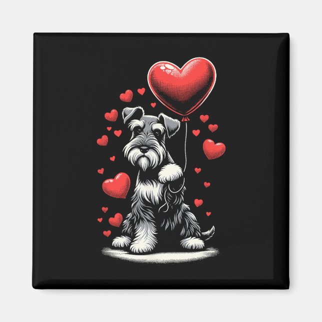 Schnauzer-Hund Valentinstag Hundebesitzer Valentin Magnet (Vorne)
