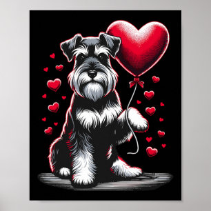 Schnauzer Hund Valentinstag Hundebesitzer Valentin Poster