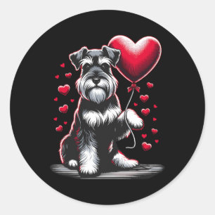 Schnauzer Hund Valentinstag Hundebesitzer Valentin Runder Aufkleber