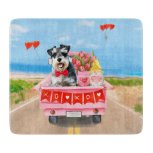 Schnauzer-Hund Valentinstag LKW Herzen Schneidebrett