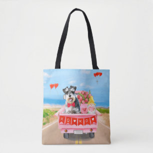 Schnauzer Hund Valentinstag Truck Herzen