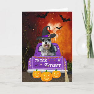 Schnauzer Hund zu Halloween Truck Karte