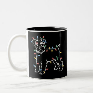 Schnauzer Hunde Baum Weihnachten Xmas Haustier Tie Zweifarbige Tasse