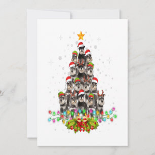Schnauzer-Hunde-Baum-Weihnachtspullover Xmas Haust Feiertagskarte