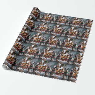 Schnauzer-Hunde Weihnachten Schnee Feiertag Geschenkpapier