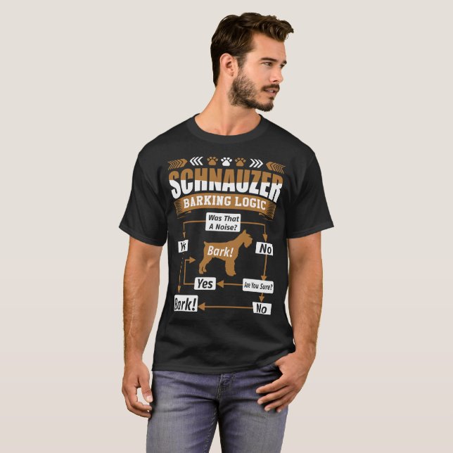 Schnauzer-Hundeabstreifenlogik-T-Shirt T-Shirt (Vorne ganz)