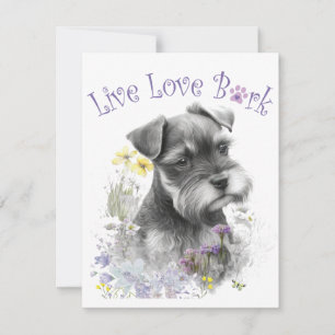 Schnauzer-Hundemama-Blumenmuster Mitteilungskarte