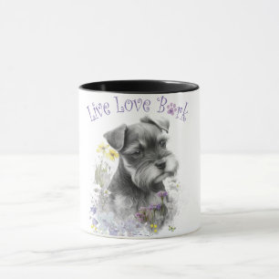 Schnauzer-Hundemama Blumenmuster Tasse