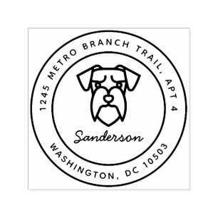 Schnauzer-HundeRücksendeadresse-Briefmarke Permastempel