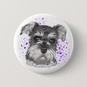 Schnauzer-Hundezeichnen Button