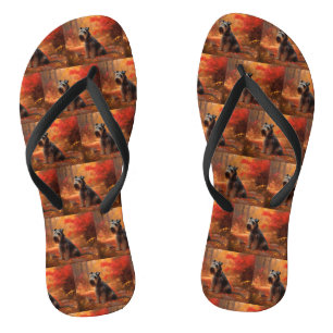Schnauzer im Herbst Leaves Fall Inspiriert Flip Flops