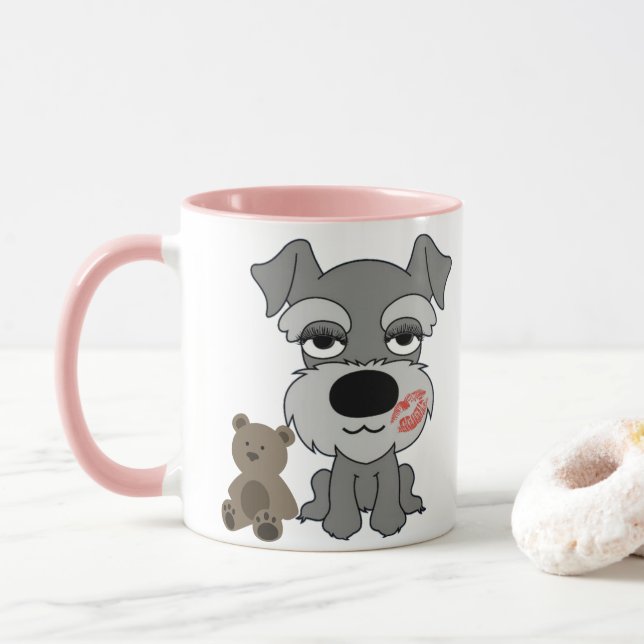 Schnauzer-Kaffee-Tasse Tasse (Mit Donut)