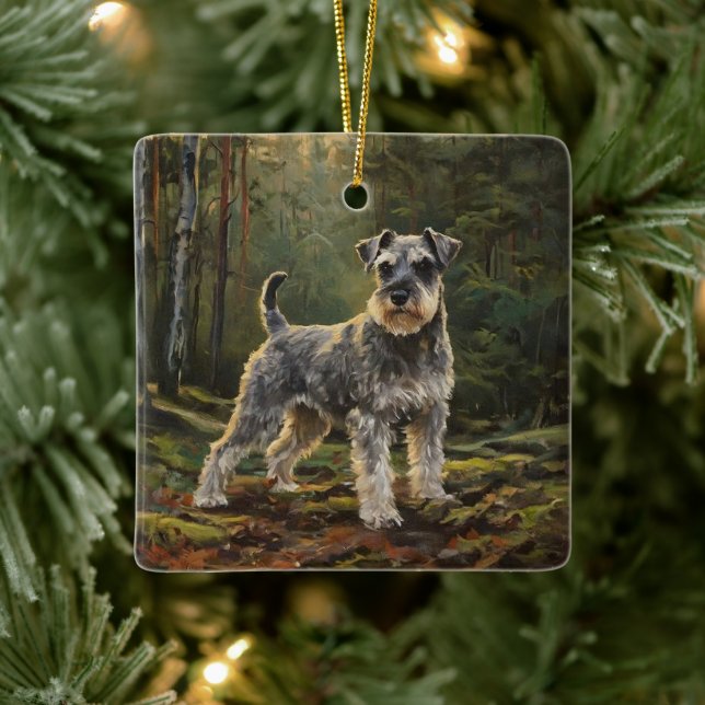 Schnauzer  keramikornament (Baum)